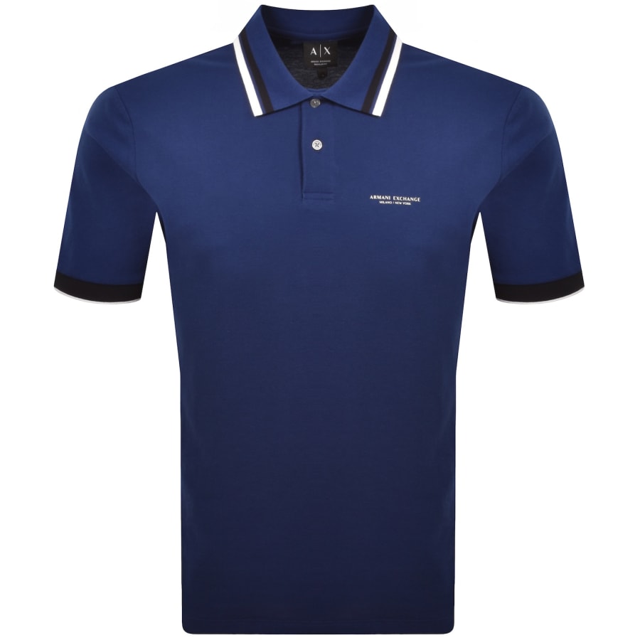 Armani Exchange Polo T Shirt Blue | Mainline Menswear us